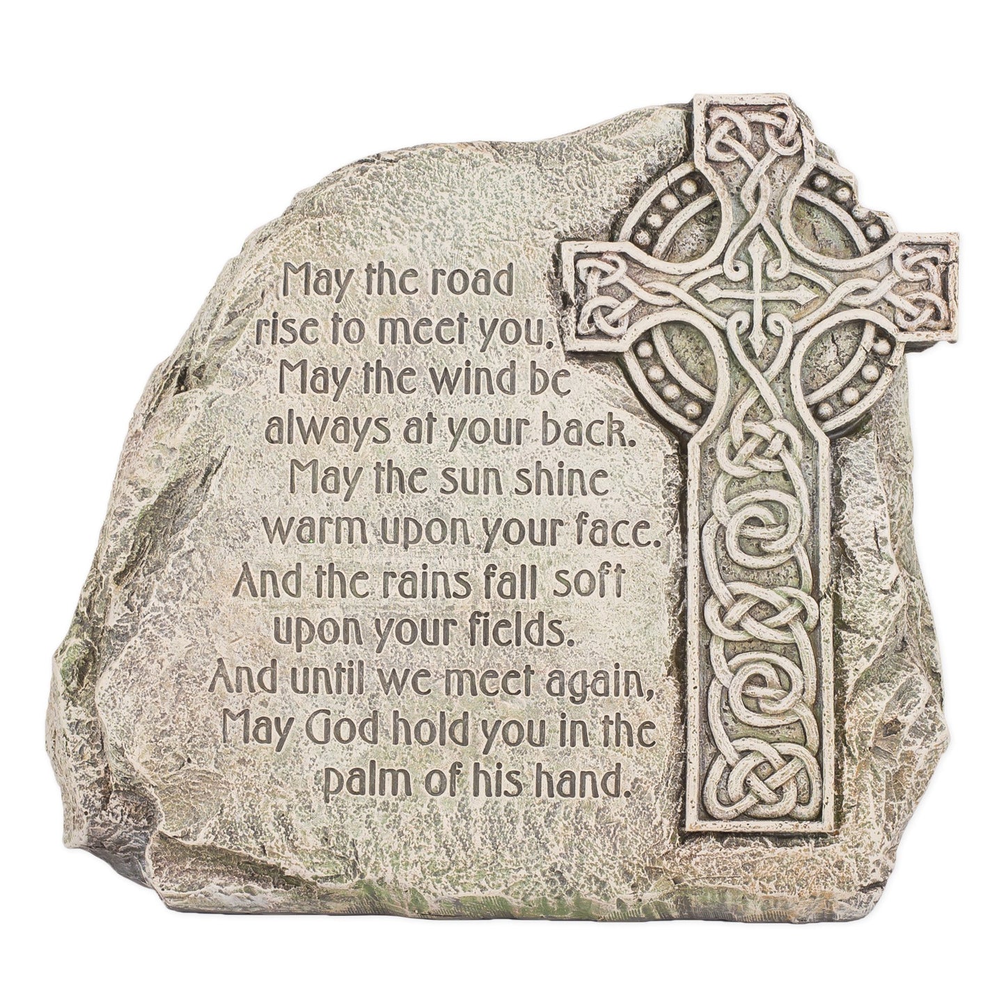 Joseph’s Studio by Roman 8" Celtic Cross Garden Plaque, Irish Inspired Religious Outdoor Wall Décor, Resin Stone Finish