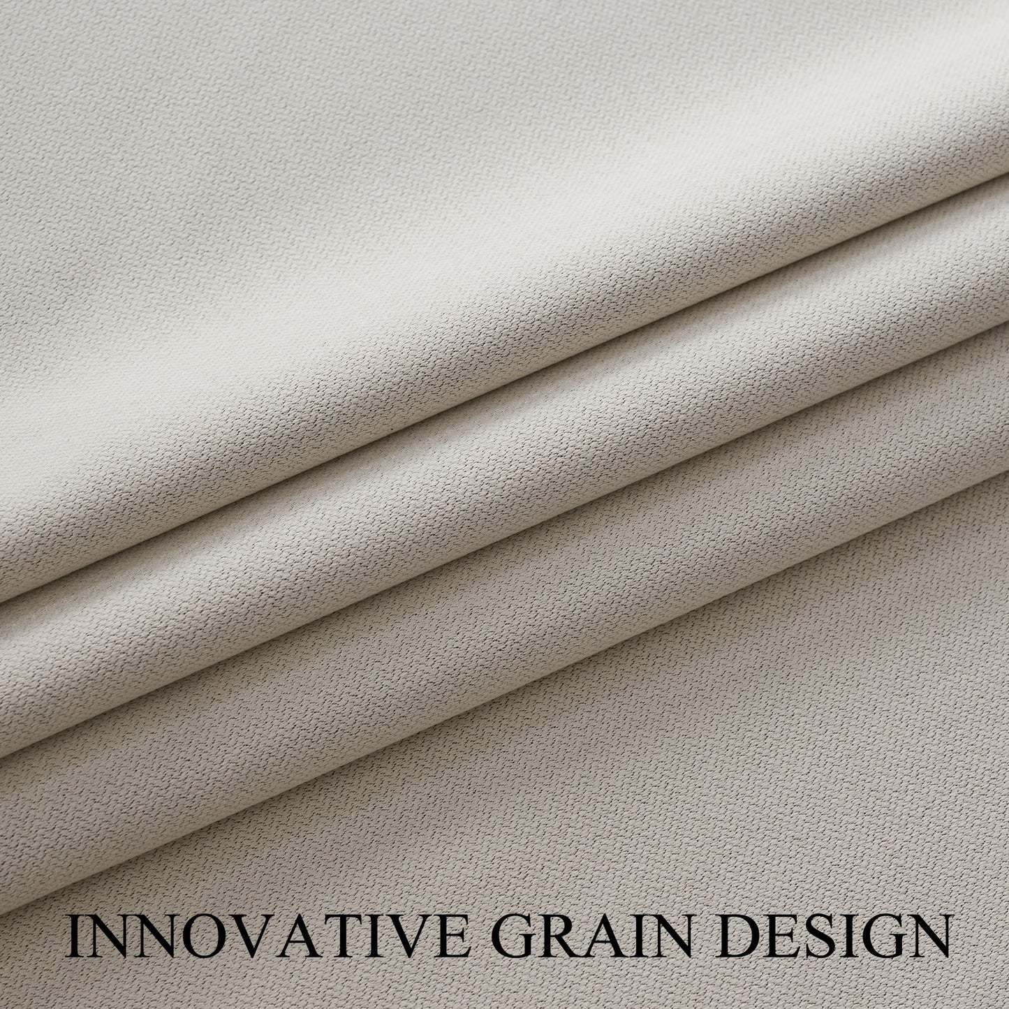 Sanceor Ivory Faux Linen Extra Long Blackout Curtain,Grommet Top Thermal Insulated Tall Curtain for 2 Story House,Great Room,High Ceiling,Bedroom(1 Panel,52 x 204 Inch)
