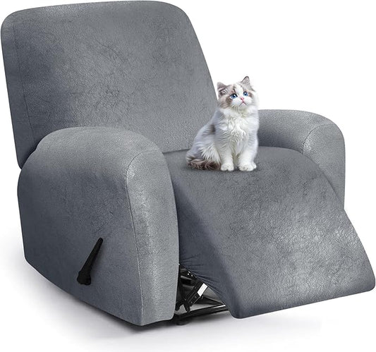 ANARACHON Leather Look Recliner Chair Covers, 4-Pieces Stretch Recliner Cover