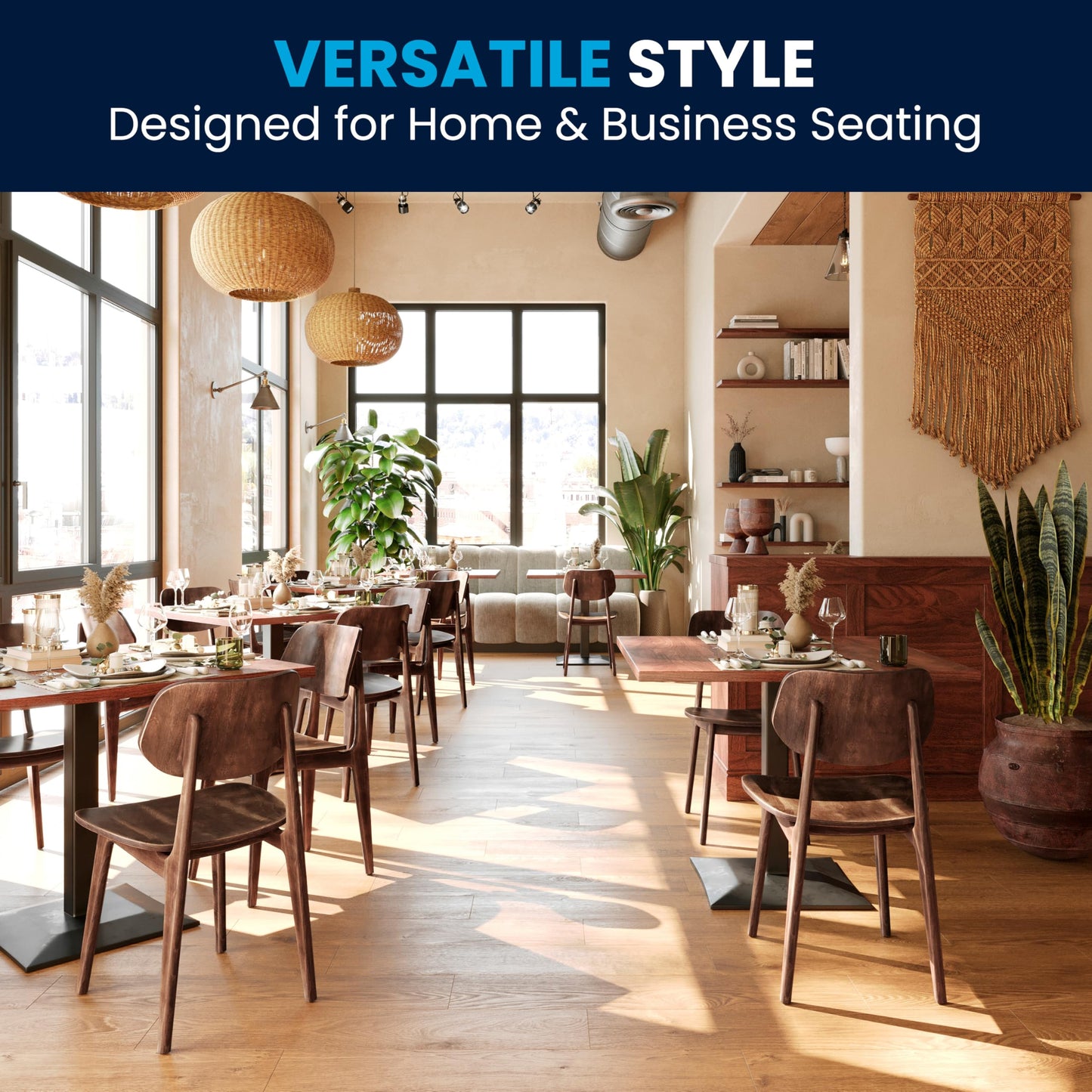Flash Furniture Verona Solid Wood Dining Chair, Commercial Grade Restaurant Chair with Contoured Backrest, Solid Wood Frame, Antique Copper
