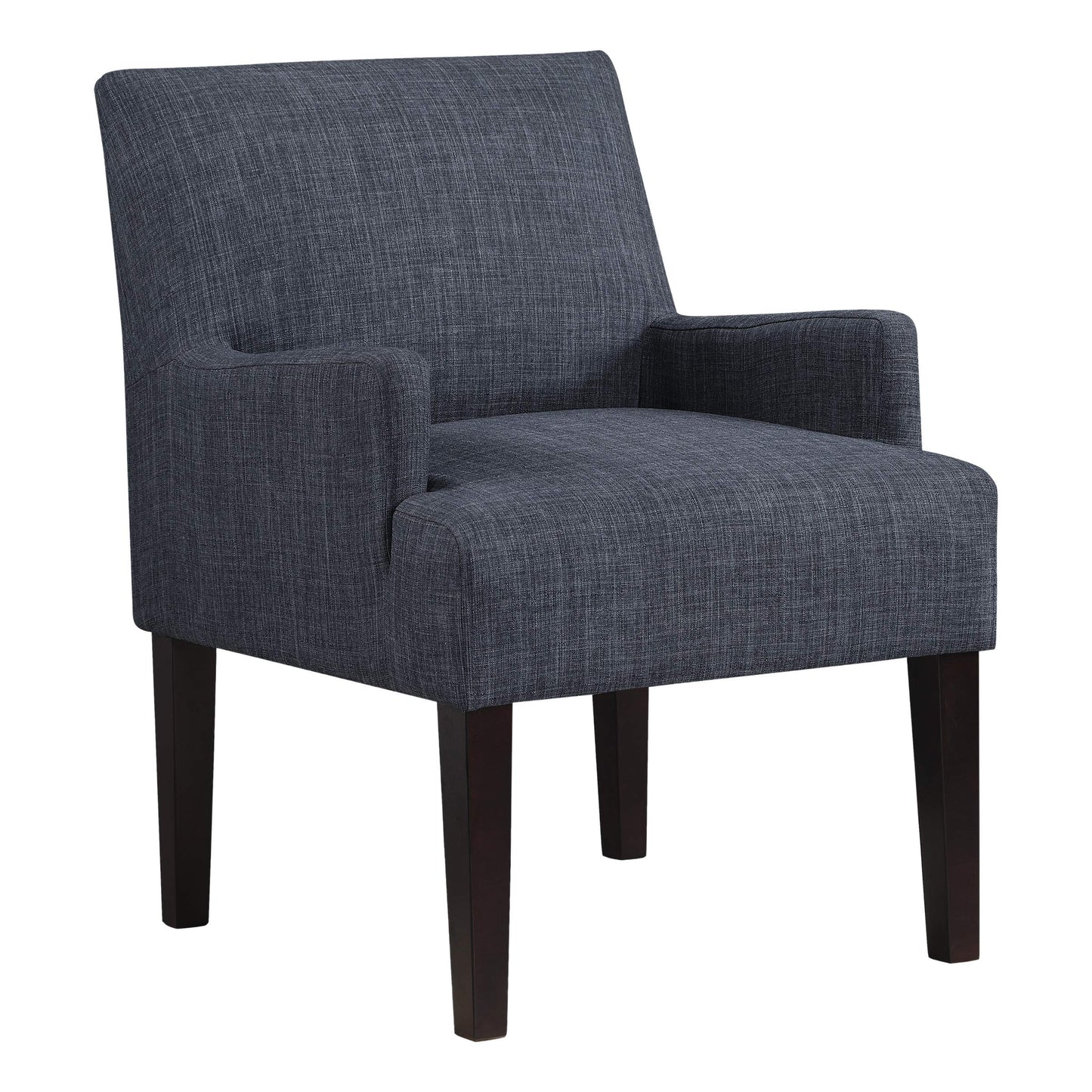 OSP Home Furnishings Main Street Upholstered Guest Chair with Espresso Finish Accents, Navy Fabric