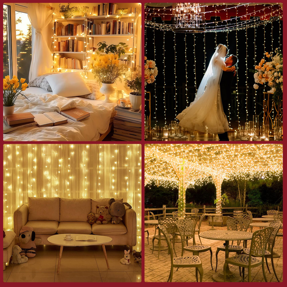 BANBANJO Christmas String Lights Indoor Outdoor Clear Wire,200LED 66FT Connectable Warm White Christmas Lights Outdoor for Bedroom 8 Mode, Twinkle Fairy Light Plug in for Home Wedding Yard Patio Decor