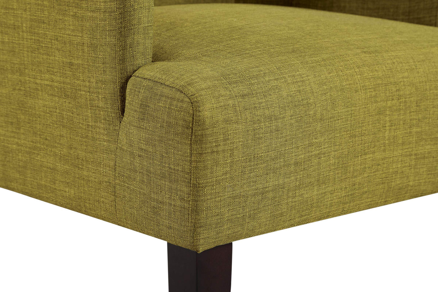 OSP Home Furnishings Main Street Upholstered Guest Chair with Espresso Finish Accents, Green Fabric
