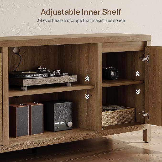 SICOTAS Fluted TV Stand for 55 65 inch TV
