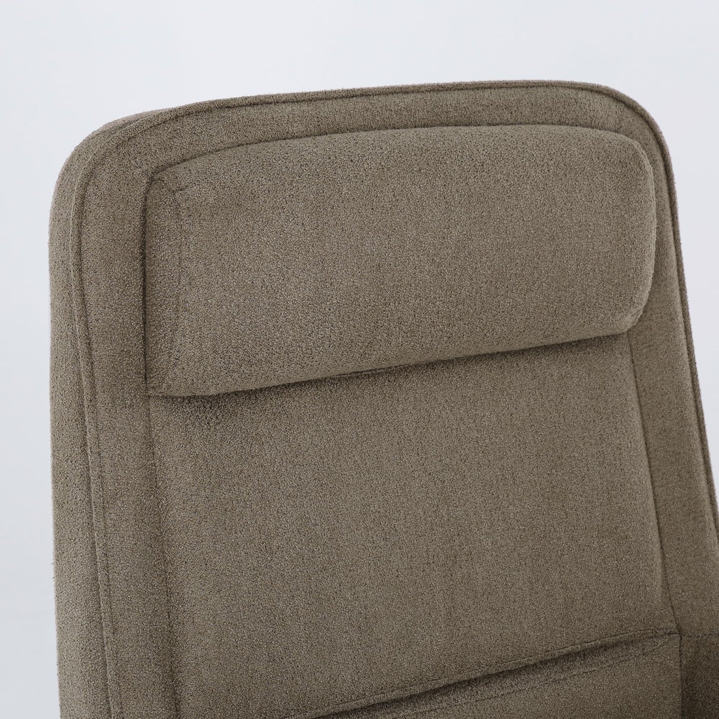 COLAMY Cocoon Modern Executive High Back Home Office Chair, Upholstered Desk Chair with Wheels, Vanity Chair with Head and Lumbar Support, Armrest (Camel)
