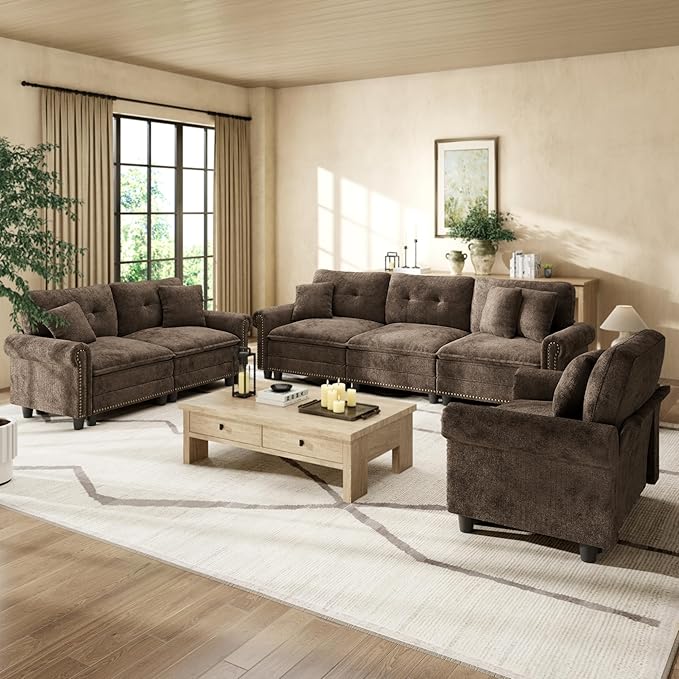 HERA'S HOUSE 3 Pieces Modular Sectional Sofa Sets, Oversized Couch Set