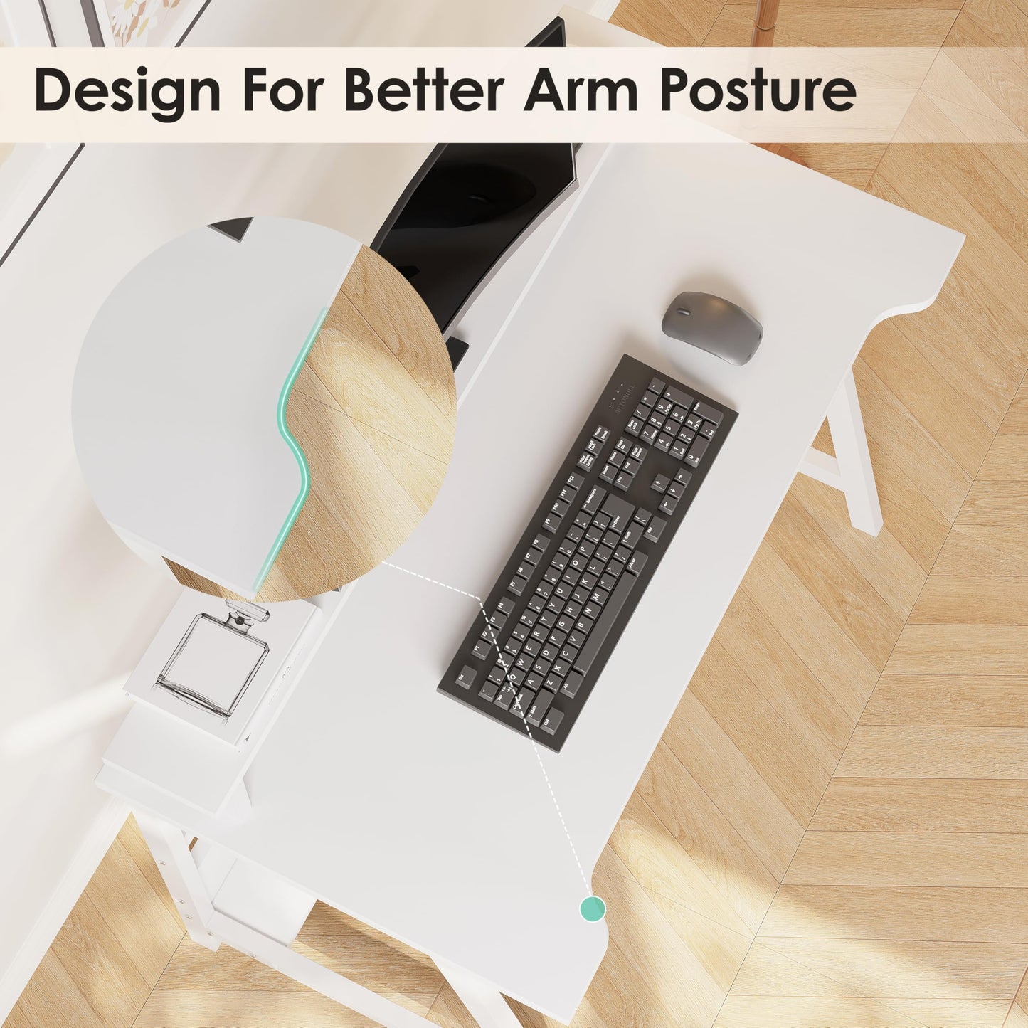 ALISENED 31.5 Inch Small Office Desk with Storage, Small Desk for Small Spaces, Compact Home Office Desk, Mini Study Desk for Bedroom, White