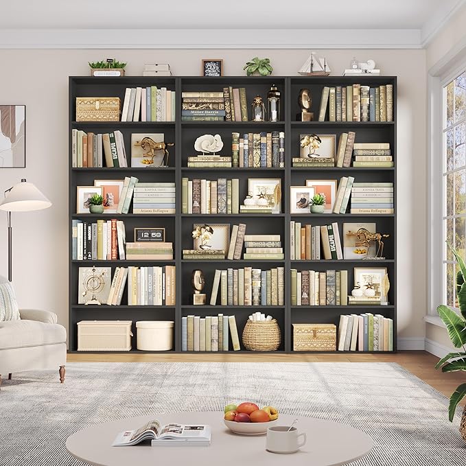 FOTOSOK 6-Tier Open Bookcase and Bookshelf, Freestanding Display Storage