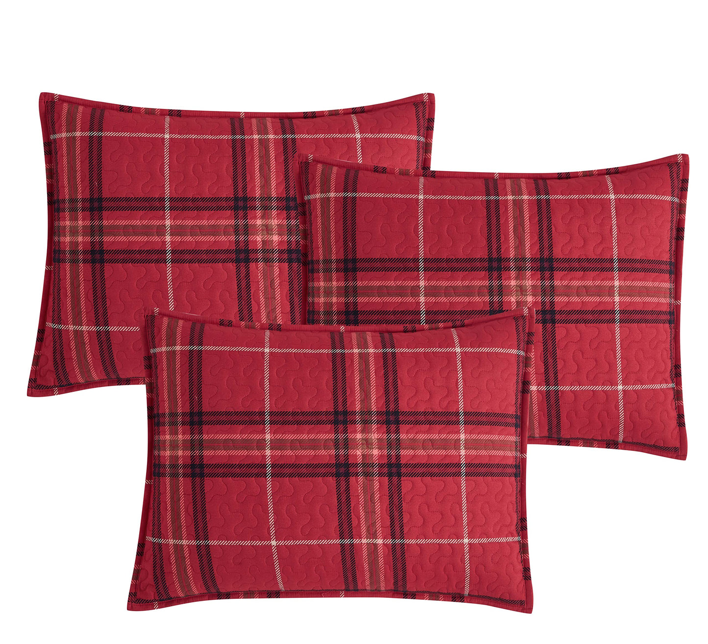 Southshore Fine Living, Inc. Twin Daybed Cover Set, 6-Piece Daybed Comforter Set for Trundle Bed with Quilt, 3 Pillow Shams, Bed Skirt, Throw Pillow, Red Plaid Christmas Bedding