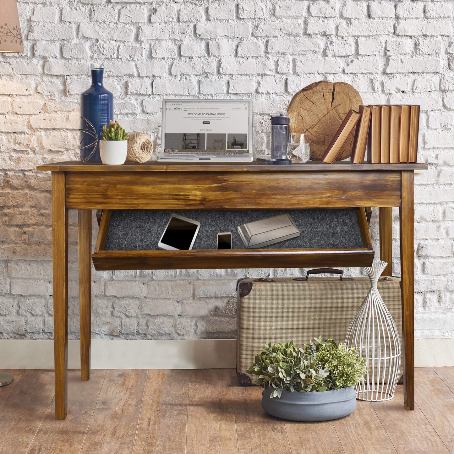 Casual Home Kennedy Console Table with Concealed Drawer, Concealment Furniture