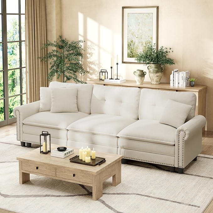 HERA'S HOUSE 116.11" Mid-Century Modern Couch, Oversized Sectional Couch