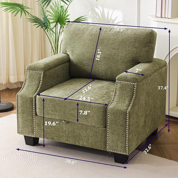 Rexulqo Oversized Accent Chair Set of 2, Oversized Armchair