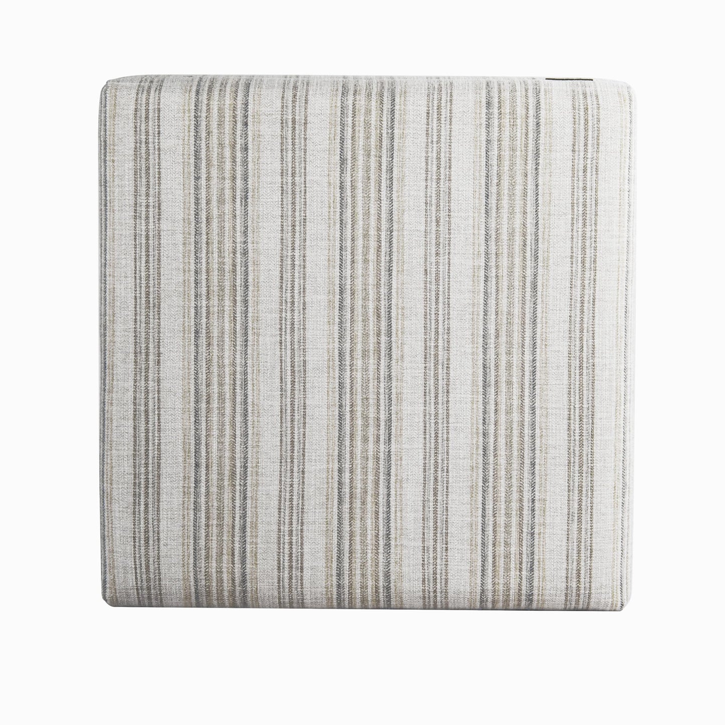 HomePop Harper Luxury 28" Square Storage Ottoman - Gray Striped Pattern