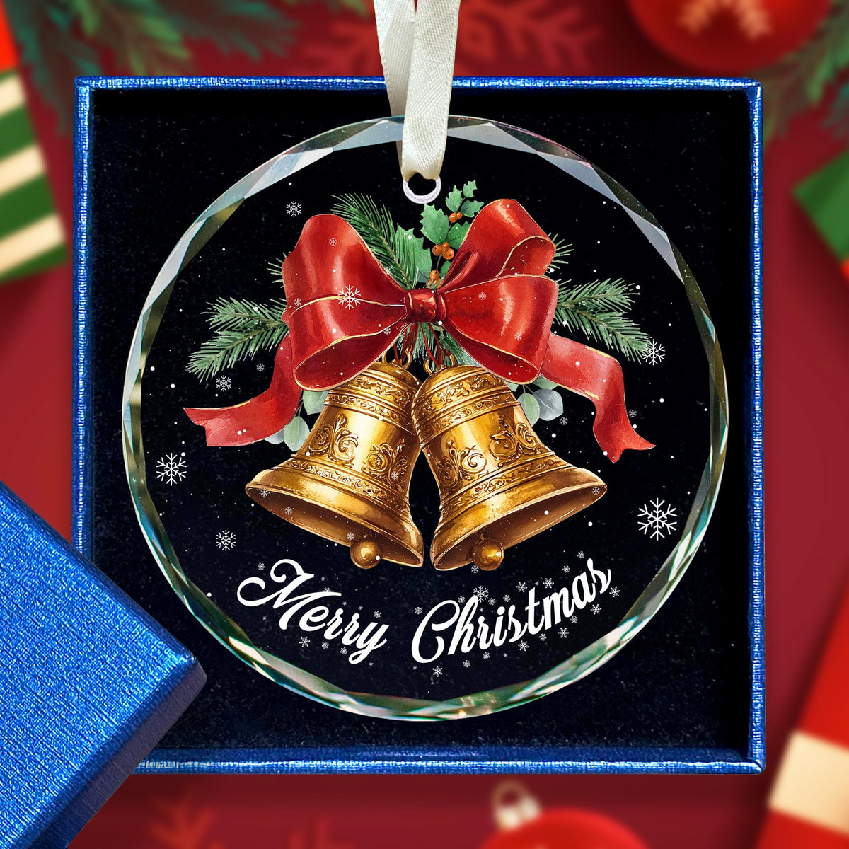 KATLADIZ Bell Ornaments for Christmas Tree - Bell Ornaments - Holiday Bells Gifts for Women, Men, Lovers - Gold Christmas Bells Ornament - Glass Ornament 2025