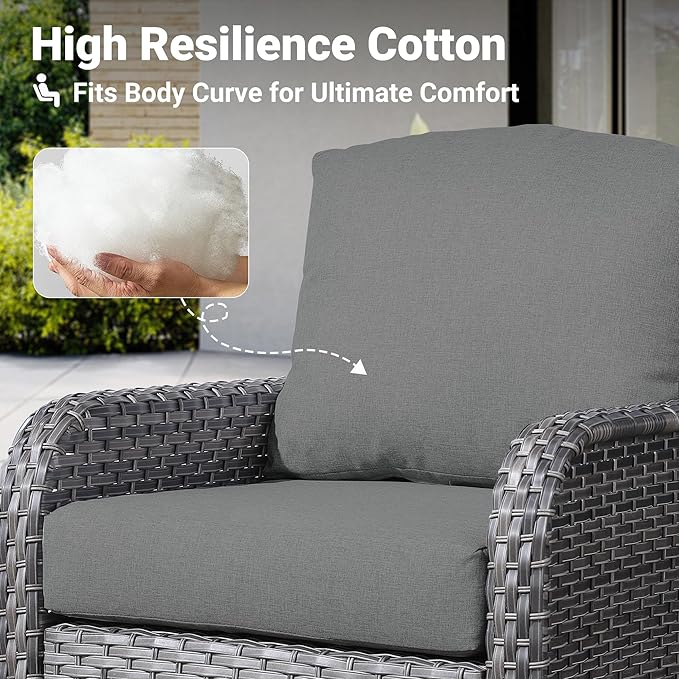 ovios 2-Piece Patio Furniture Set, Outdoor Wicker Sofa