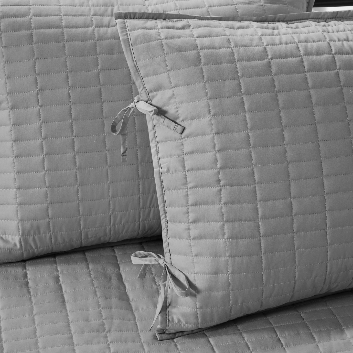 Comfort Spaces Daybed Cover - Luxe Double Sided-Quilting, All Season Cozy Bedding with Bedskirt, Matching Shams, Kienna Grey 75"x39" 5 Piece,100% Microfiber