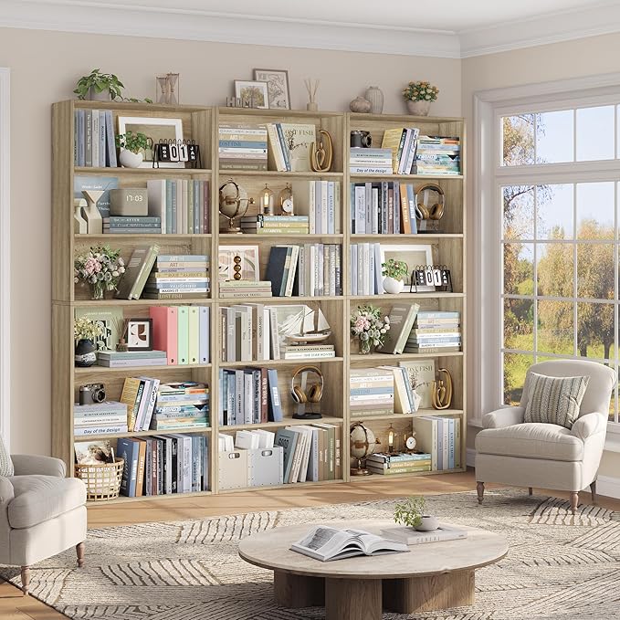 FOTOSOK 6-Tier Open Bookcase and Bookshelf, Freestanding Display Storage