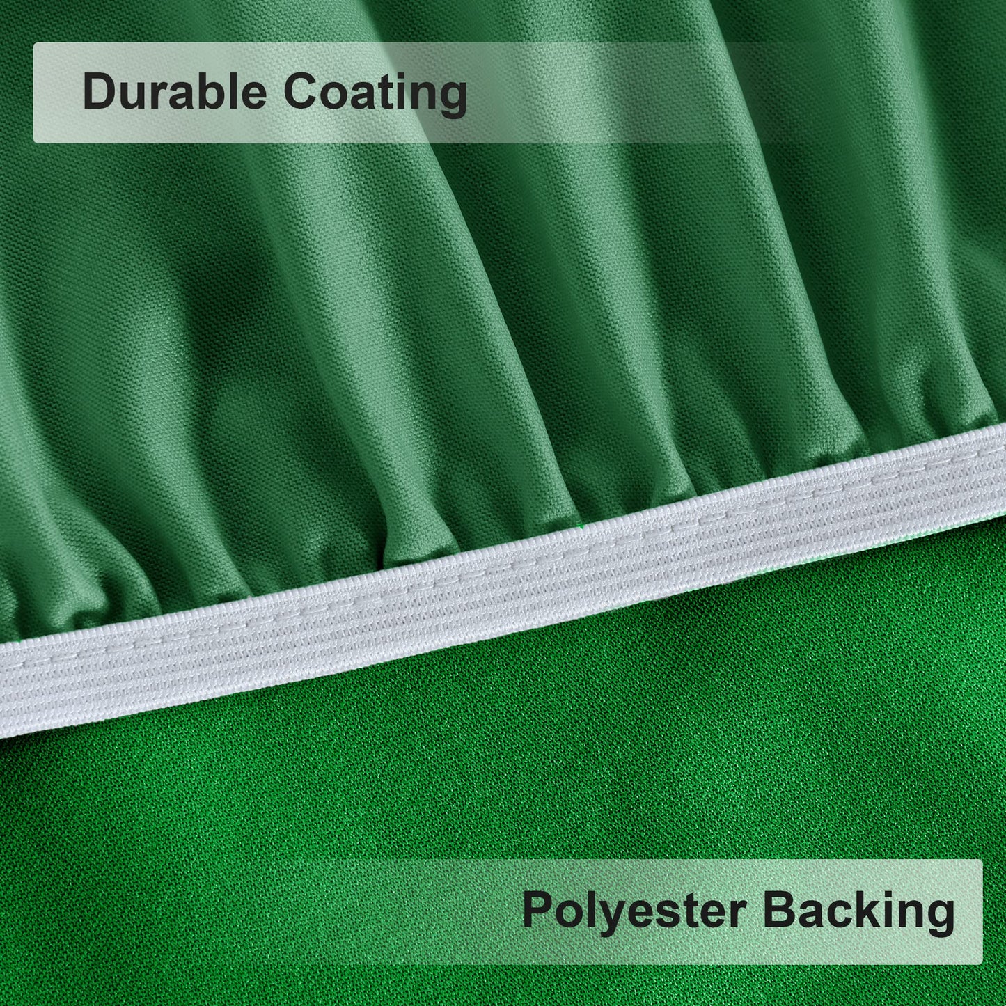 Obstal Fitted Round Green Table Cloth, Reversible Waterproof Stain Resistant Elastic Stretch Tablecloth, Wipe Clean Table Cover for Outdoor/Indoor Use, Fits Round Tables up to 40" - 44" Diameter
