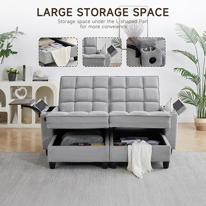 70.9" Chaise Lounge Chair Indoor, Oversized Boucle Upholstered Sofa Bed
