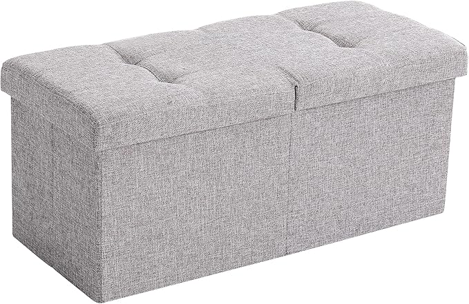 Storage Ottoman Bench Foldable Seat Footrest End of Bed Ottoman