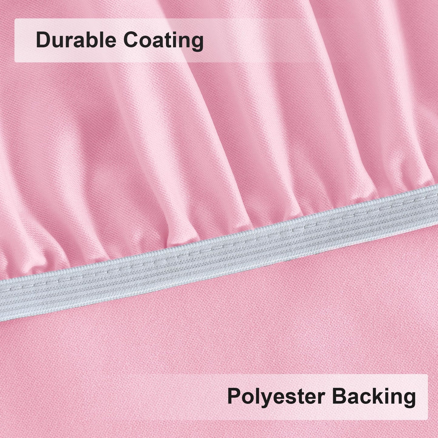 Obstal Fitted Round Table Cloth, Reversible Waterproof Stain Resistant Elastic Stretch Tablecloth, Wipe Clean Table Cover for Outdoor/Indoor Use, Fits Round Tables up to 40" - 44" Diameter, Baby Pink