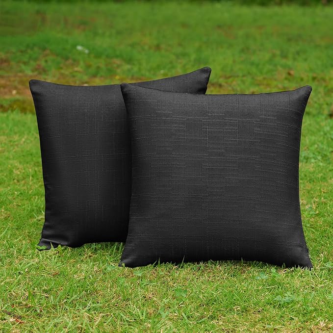 NiNi ALL Pack of 2 Decorative Outdoor Waterproof Pillow Covers Square Garden