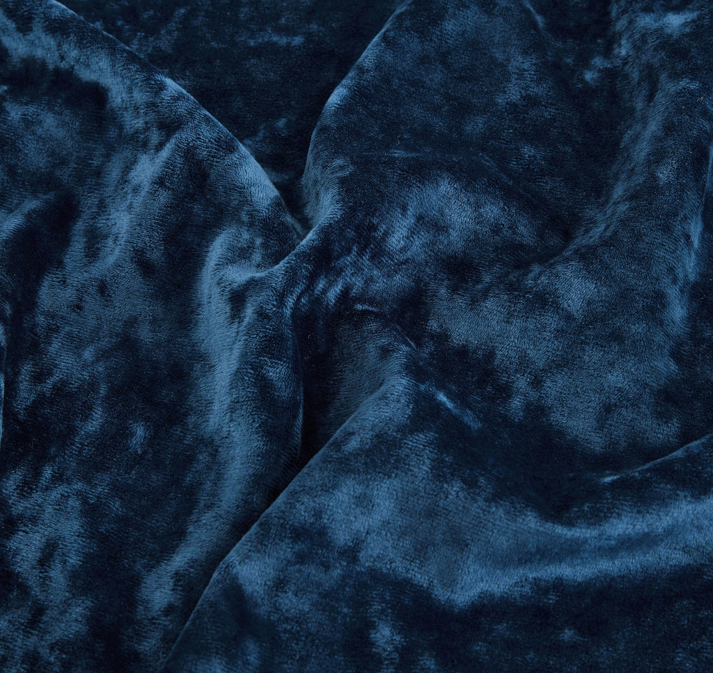 Chezmoi Collection Lux Navy Blue Crushed Velvet Curtains 2 Panel Set - 72 inches Long Room Darkening Luxury Distressed Velvet Rod Pocket Window Drapes for Living Room Bedroom 50" W x 72" L