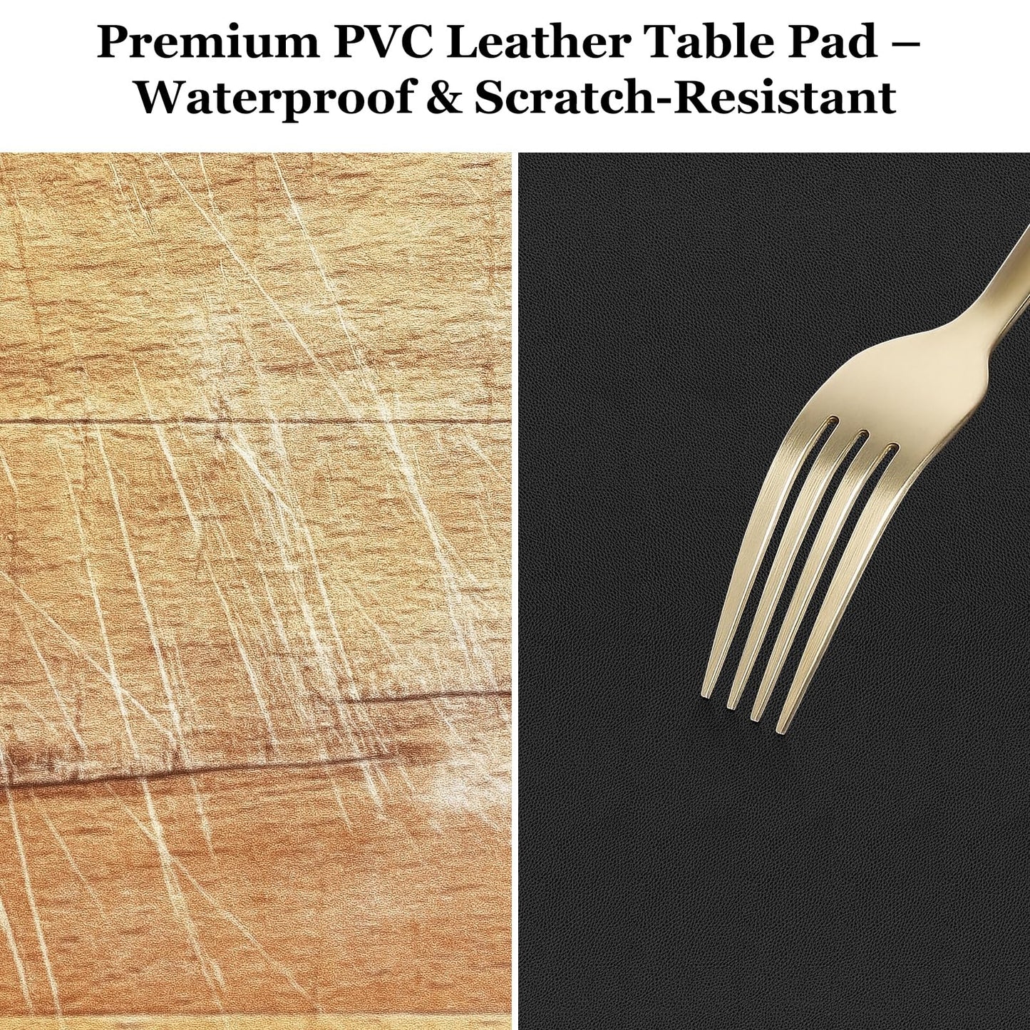Warmstar Leather Table Cover 18 x48 Inch, 1.8MM Thick PVC Table Protector Waterproof, Desk Cover Protector Non-Slip Table Pad for Kitchen, Dresser, Gaming Desk,Dining Room Table