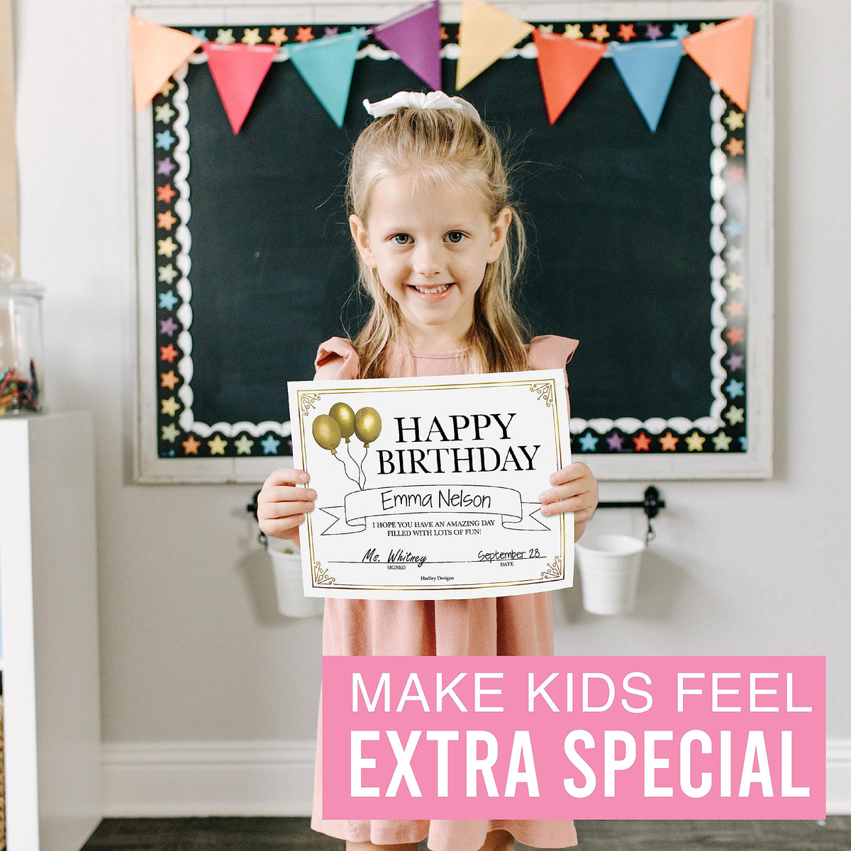 Happy Birthday Certificates for Students - 25 Student Birthday Certificates for Kids Classroom Must Haves, Teacher Supplies for Classroom Elementary, Gold Teacher Essentials