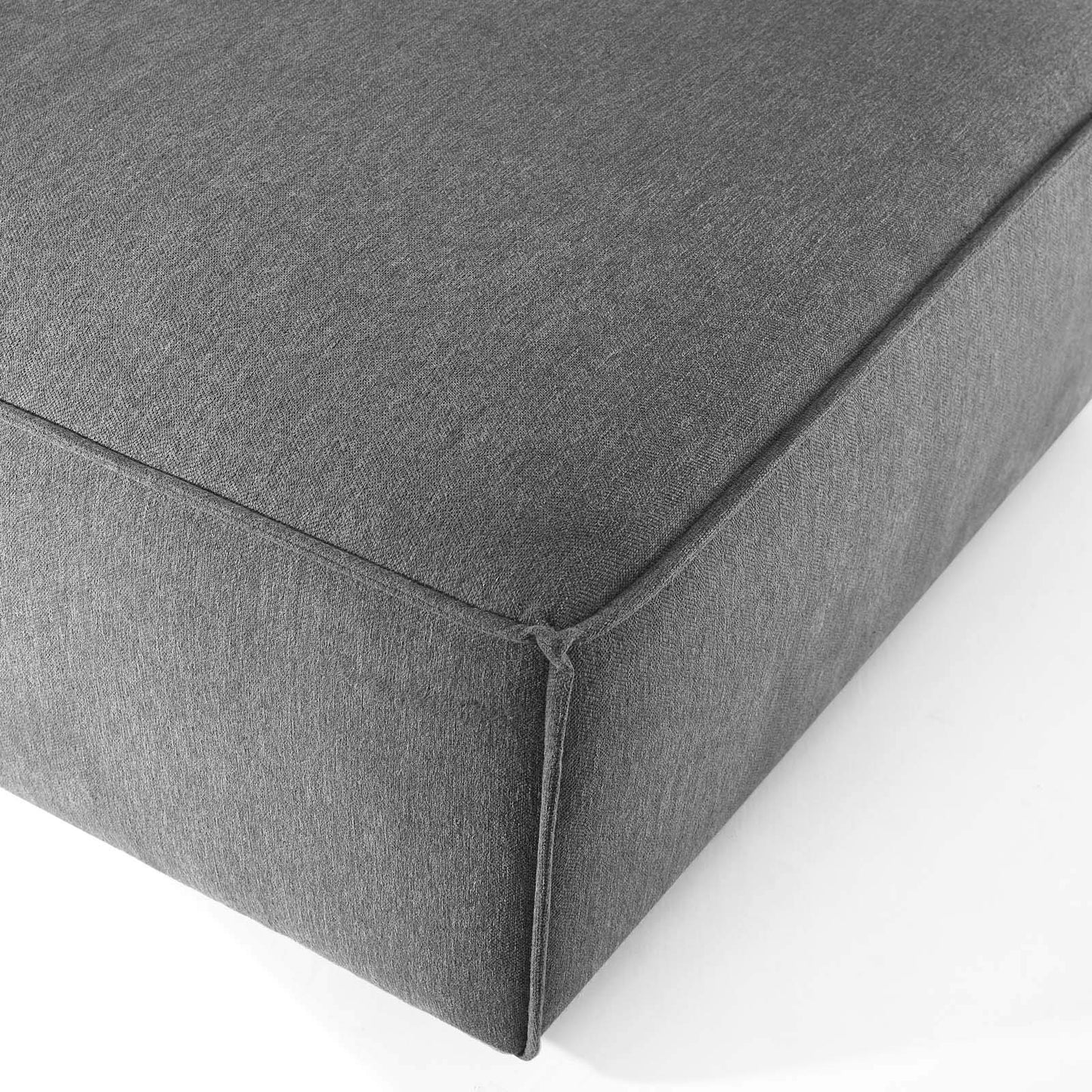 Modway Restore Upholstered Fabric Sectional Sofa Ottoman in Charcoal, 41.5 x 35 x 16.5