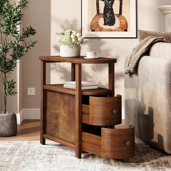 LITTLE TREE Solid Wood End Table Set 2
