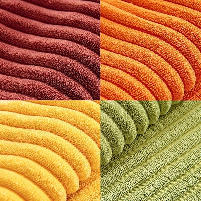 MIULEE Burnt Orange Decorative Throw Pillow Covers 18x18 Inch Set of 4 Boho