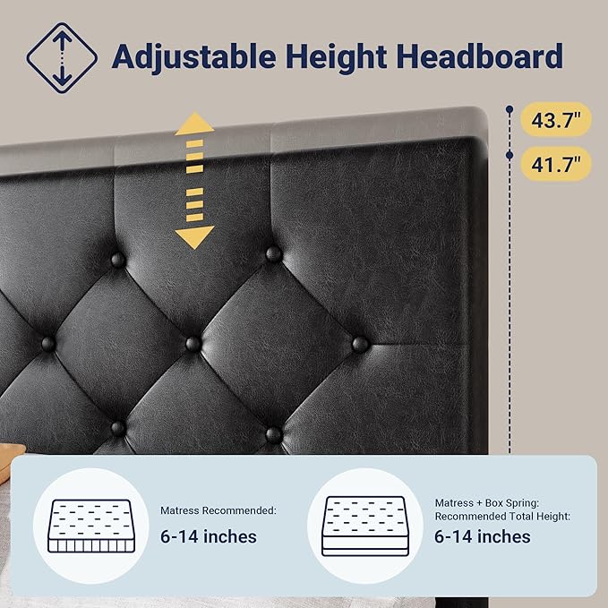 Allewie Upholstered Full Size Platform Bed Frame