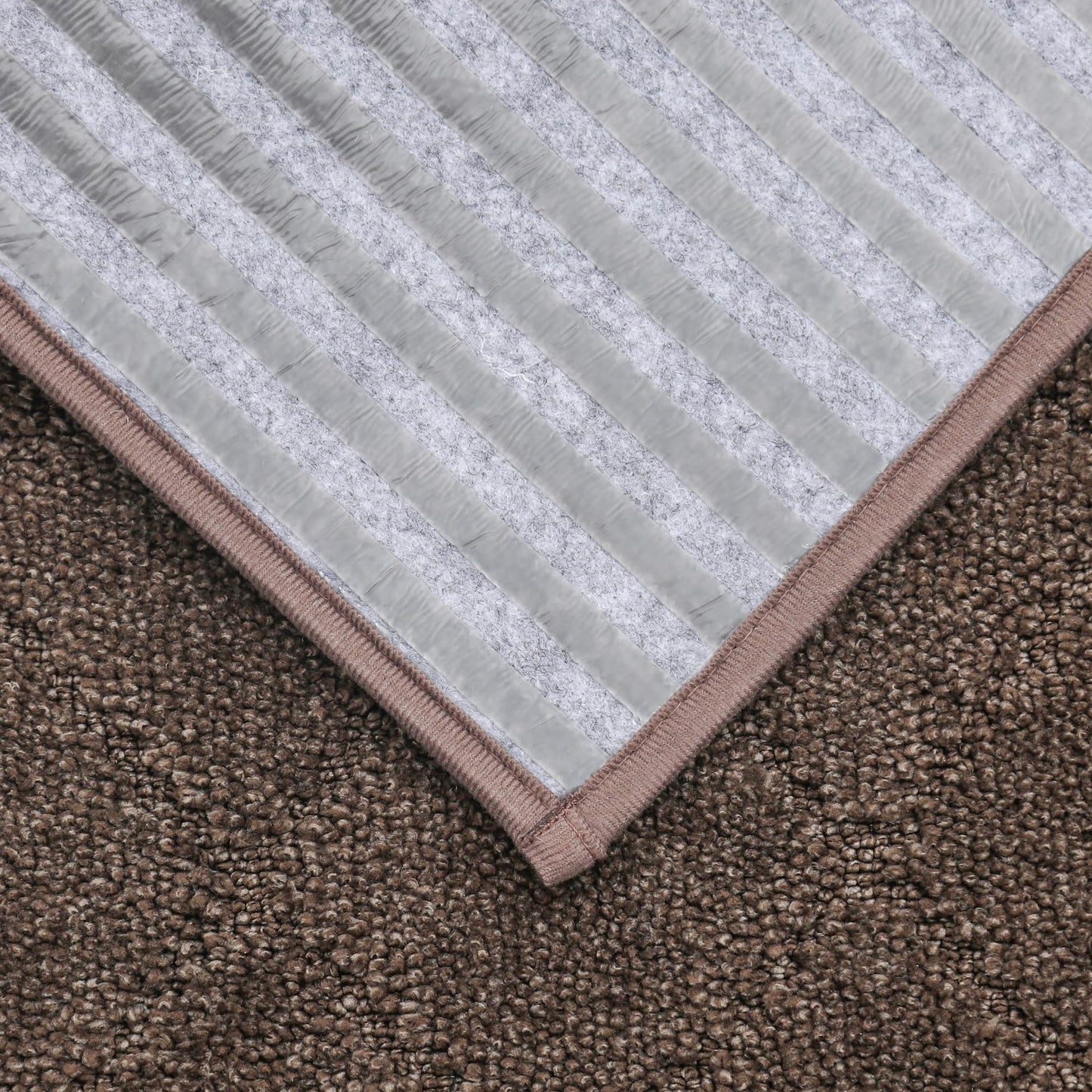 COSY HOMEER Edging Stair Treads Non-Slip Corner Indoor Stair Runners for Wooden Steps,Landing Slip Resistant Stair Rugs for Kids and Dogs, 100% Polyester TPE Backing,Brown,20"X32"