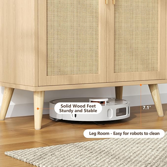 Set of 2 Rattan Buffet Cabinet