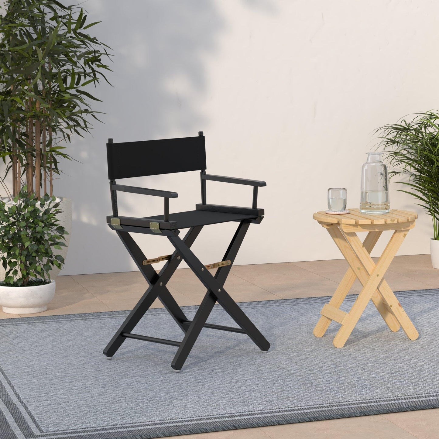 American Trails Extra-Wide Premium 18" Director's Chair Black Frame with Black Canvas