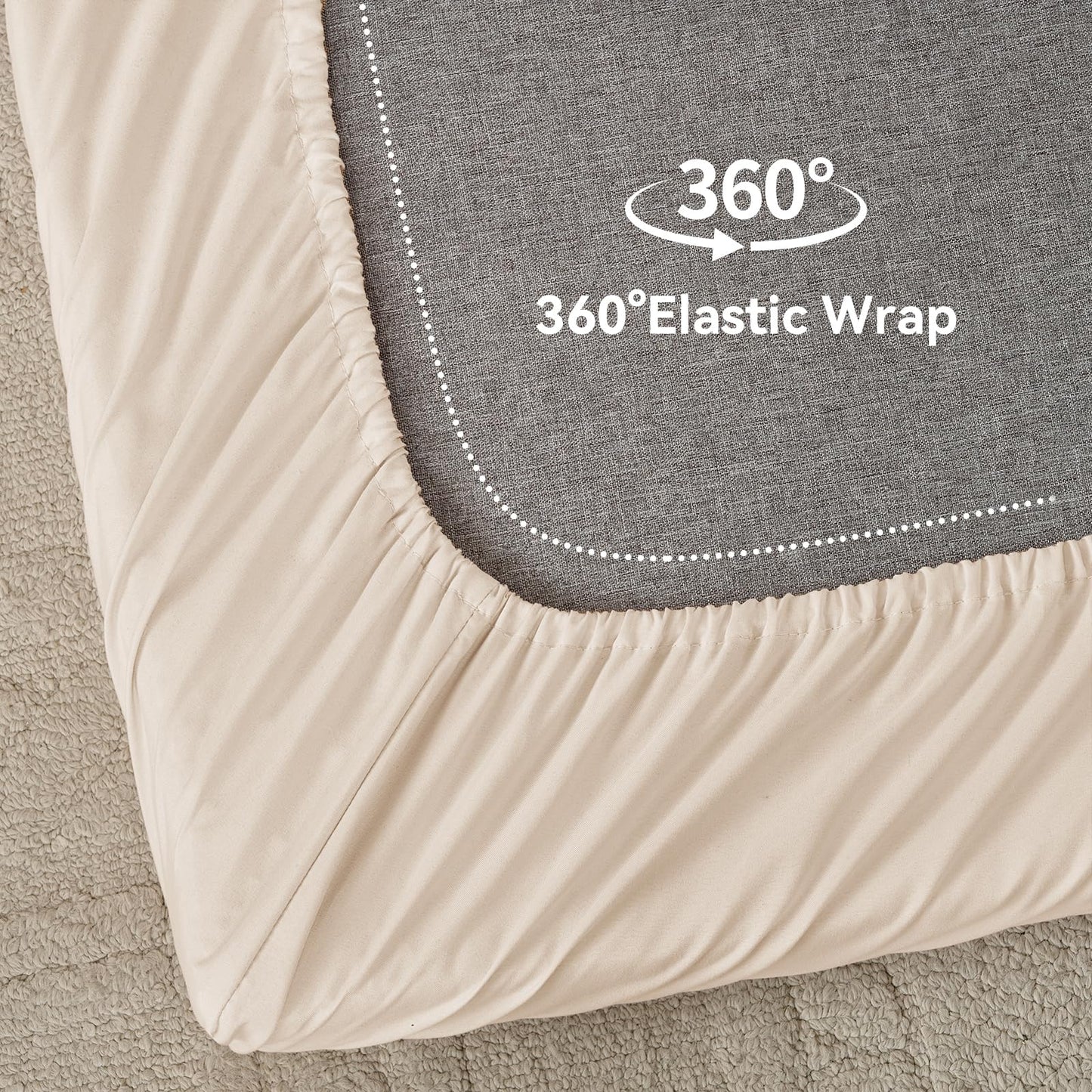 NSGZ Full Fitted Sheet Only Compatible with Trifold Mattress, Microfiber Fitted Bedsheet Fit for 6 Inch Low Profile Mattress with Full Elastic Edge for RV Bunk, Trundle Bed, Daybed, Camping (Beige)