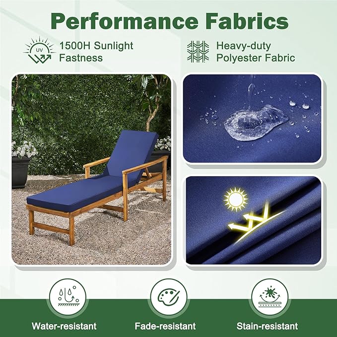 2 Pcs Chaise Lounge Cushions Outdoor, Outdoor Chaise Cushion