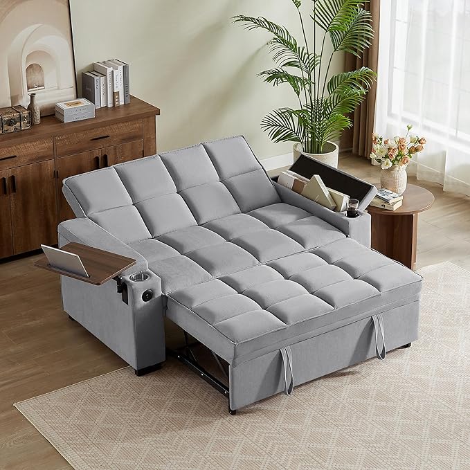 Auvsoce 65" Sleeper Sofa Bed Loveseat, Convertible Couch