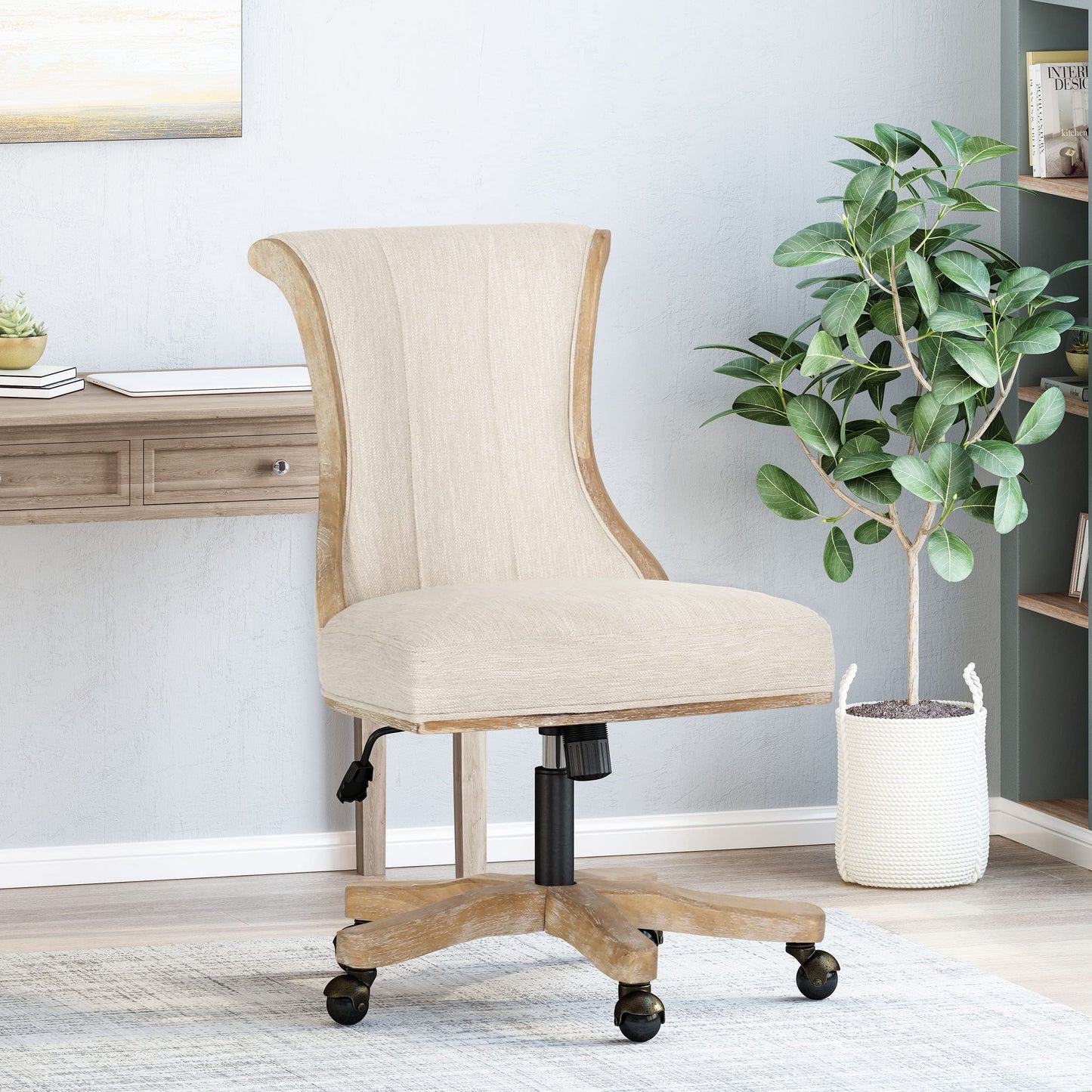 Christopher Knight Home Coulee Office Chair, Beige + Natural