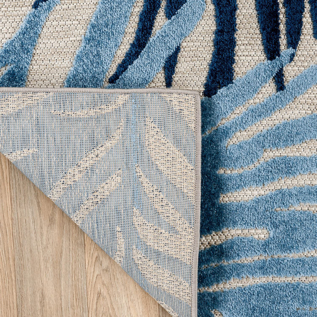 Rugshop Navy Lucca Contemporary Floral Indoor/Outdoor Area Rug Durable Polypropylene, Weather Resistant, Easy to Clean for Backyard, Deck and Outdoor Lounge 12' x 15'