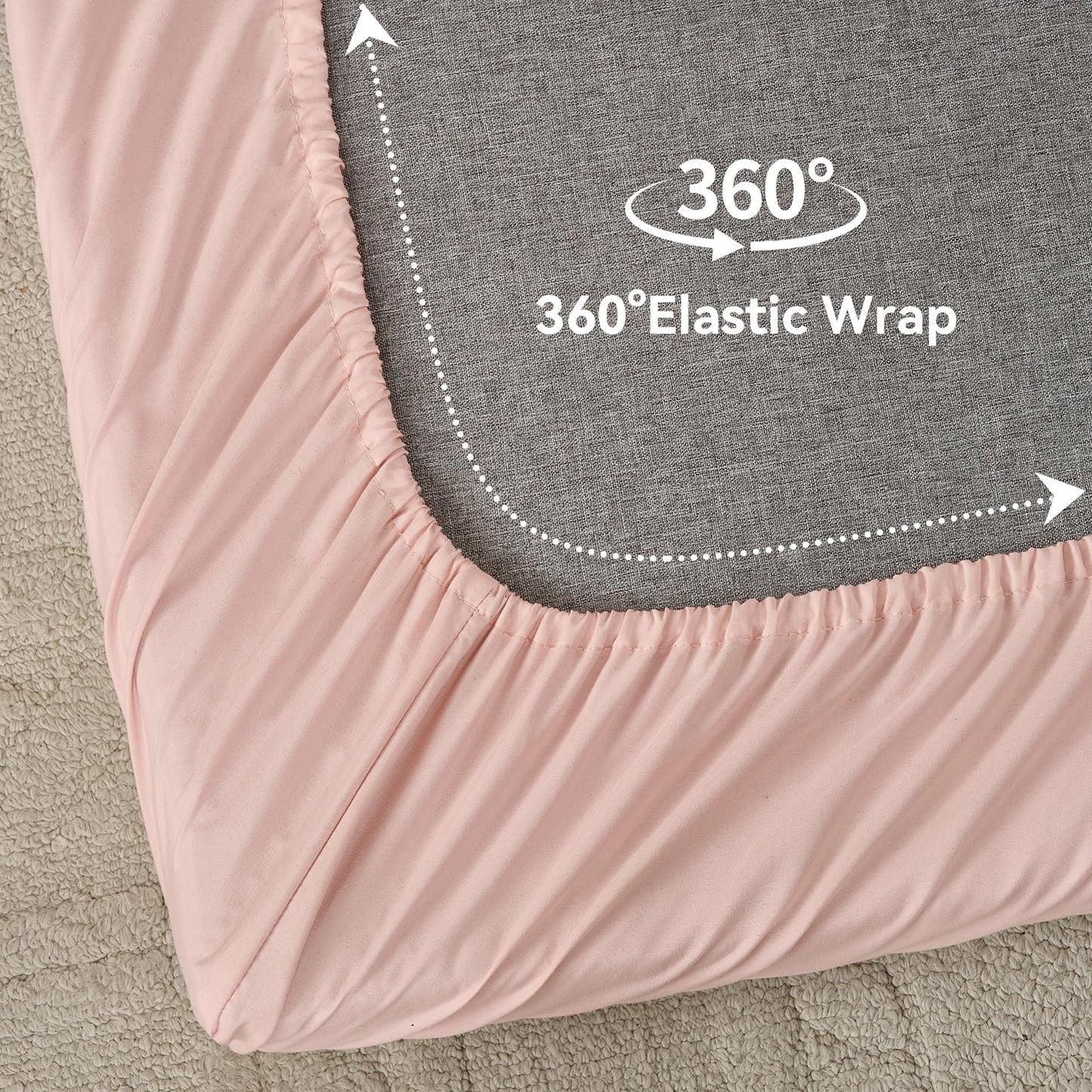 NSGZ Full Fitted Sheet Only Compatible with Trifold Mattress, Microfiber Fitted Bedsheet Fit for 6 Inch Low Profile Mattress with Full Elastic Edge for RV Bunk, Trundle Bed, Daybed, Camping (Pink)