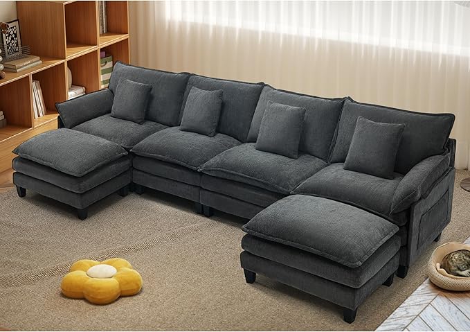 140" Cloud Couch, Modular Sectional Sofa