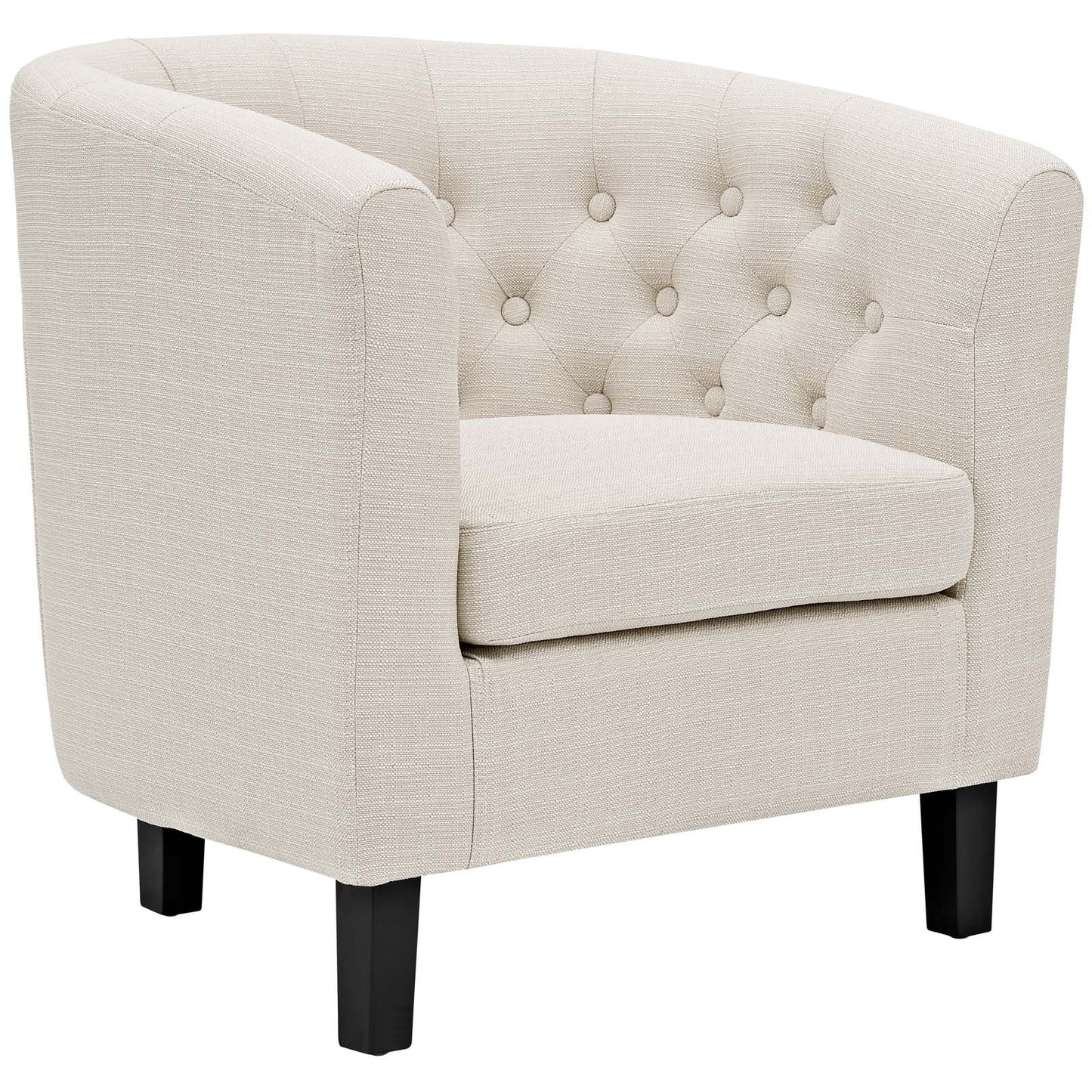 Modway Prospect Upholstered Fabric Contemporary Modern Two Armchairs in Beige