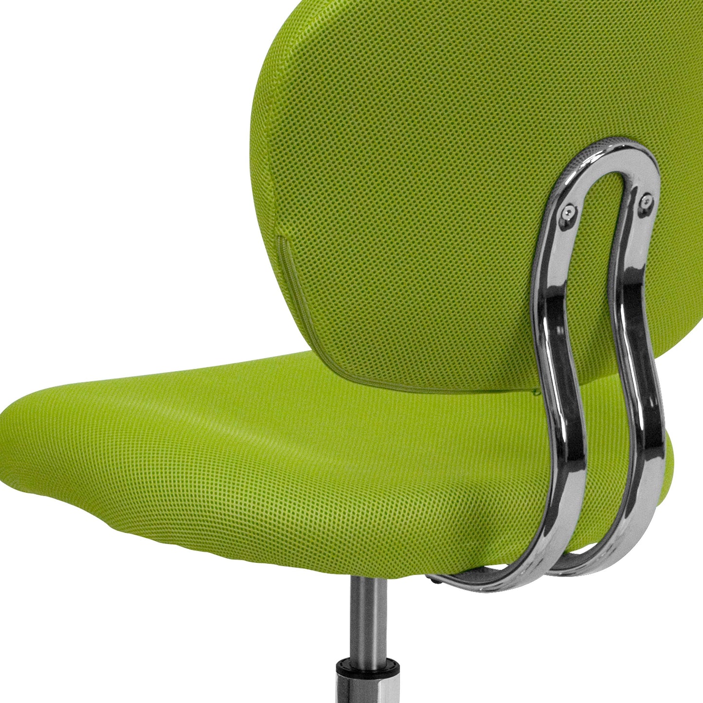 Flash Furniture Beverly Mid-Back Apple Green Mesh Padded Swivel Task Office Chair with Chrome Base