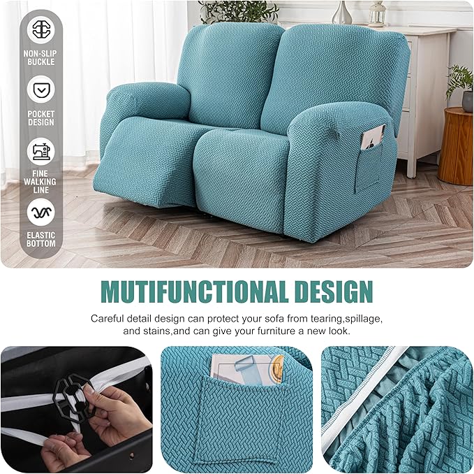 Genina Recliner Loveseat Cover Stretch Couch Covers Sofa slipcover