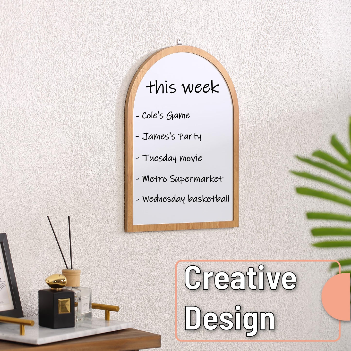 Mr. Pen Dry Erase Board, 16" x 12", Wooden Frame, Boho Design, Mini White Board for Kids & Students, Small Dry Erase Board