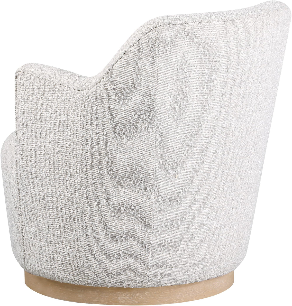 Meridian Furniture Clarita Cream Boucle Fabric Swivel Accent Chair