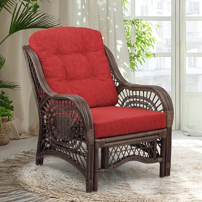 Malibu Lounge Living Accent Armchair Natural Rattan Wicker Handmade Design