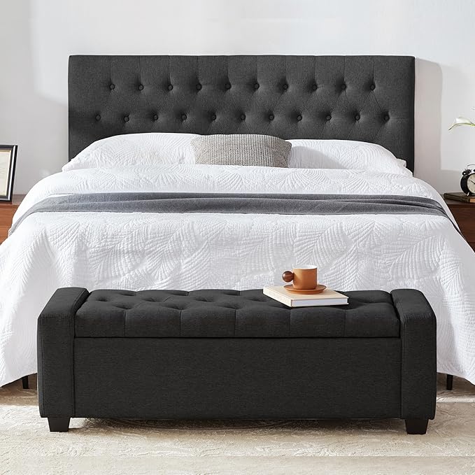 Huatean Home 48" Ottoman with Storage, Storage Ottoman Bench with Safety Hinge